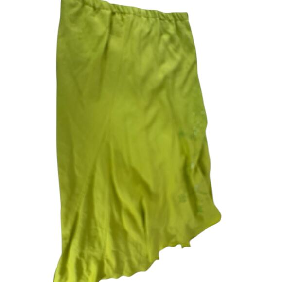 "Sarah Spencer" Linen Embroidered Sequin Skirt Asymmetrical 18W Fairy Whimsical - Picture 2 of 11